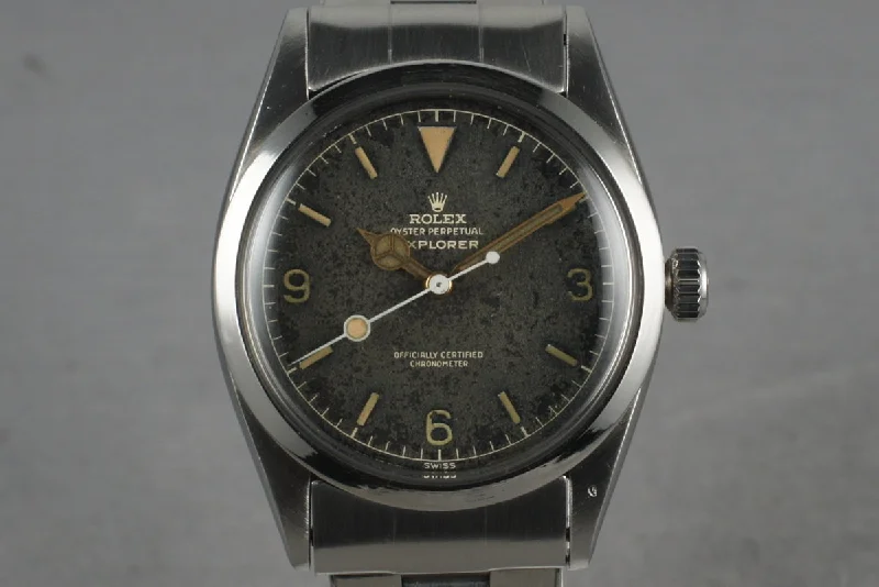 Rolex Submariner with black bezel -1958 Rolex Explorer 1 6610 with Gilt Dial