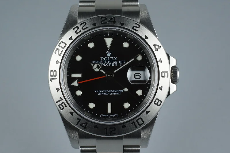 Rolex Explorer with iconic black dial -2003 Rolex Explorer II 16570 with Box and Papers