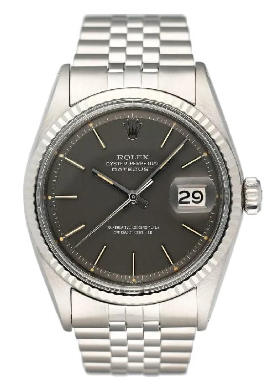 Rolex Milgauss with green sapphire crystal -Rolex Datejust 1601 Gray Dial Stainless Steel Mens Watch