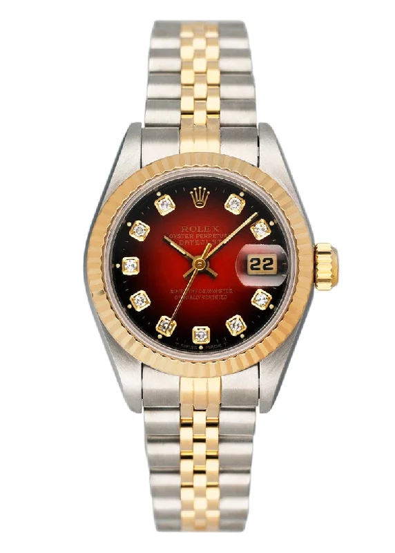 Rolex GMT-Master II for global travelers -Rolex 69173 Datejust Diamond Dial Ladies Watch Box Papers