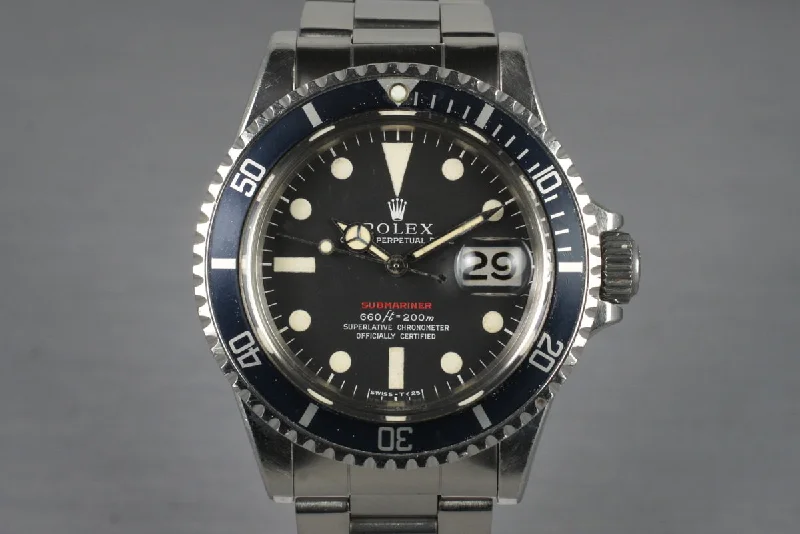 Rolex Sea-Dweller with advanced diving features -1970 Rolex Red Submariner 1680 Mark IV Dial