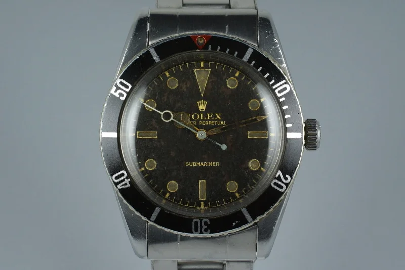 Rolex Datejust with polished bezel -1954 Rolex Submariner 6205 Red Triangle