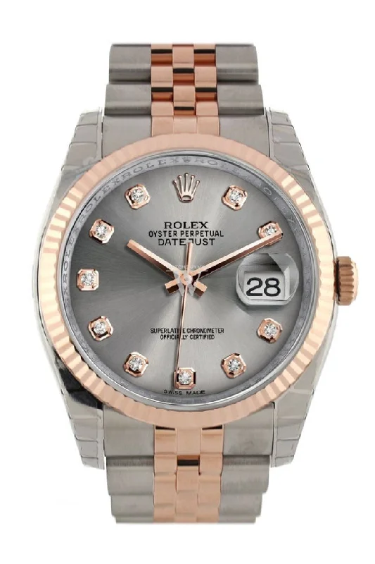 Rolex Submariner with ceramic case -Rolex Datejust 36 Steel diamonds Dial Fluted Steel and 18k Rose Gold Jubilee Watch 116231 Pre-owned