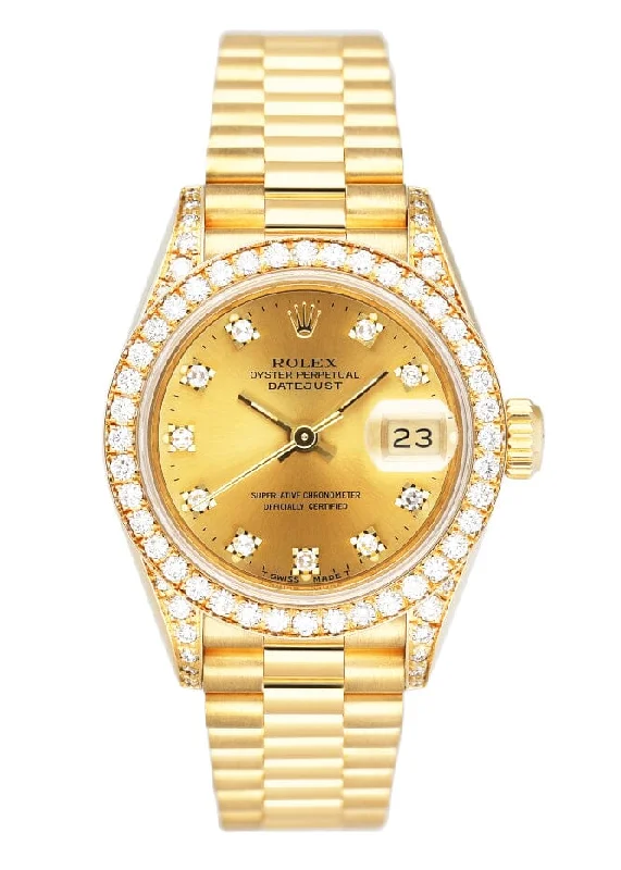 Rolex Day-Date President collection -Rolex Datejust 69158 Diamond 18K Yellow Gold Ladies Watch