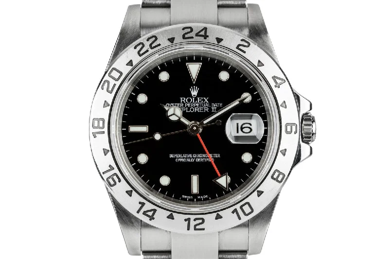 Rolex Milgauss with stainless steel case -2005 Rolex Explorer II 16570 Black Dial with Box and Papers