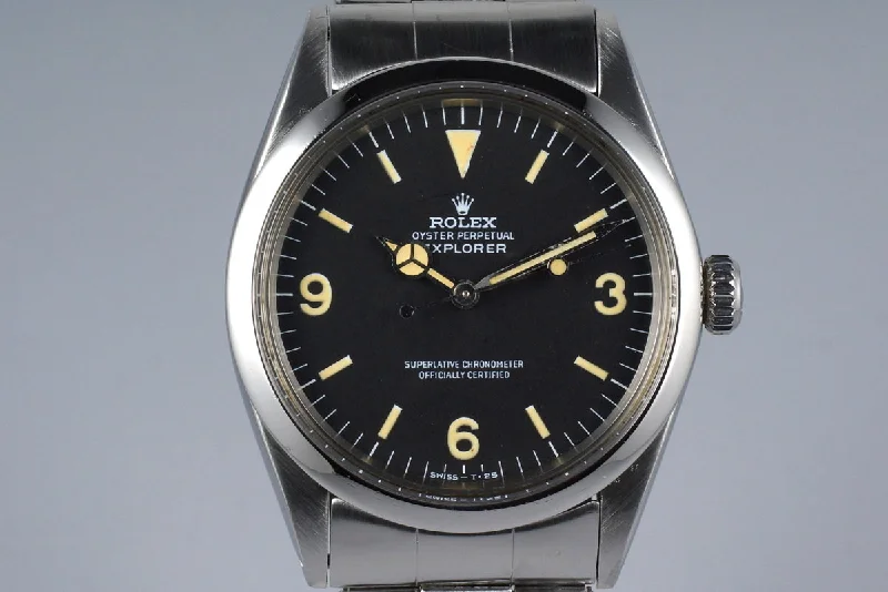 Rolex Milgauss with orange lightning bolt hand -1972 Rolex Explorer 1 1016 with Box and Papers