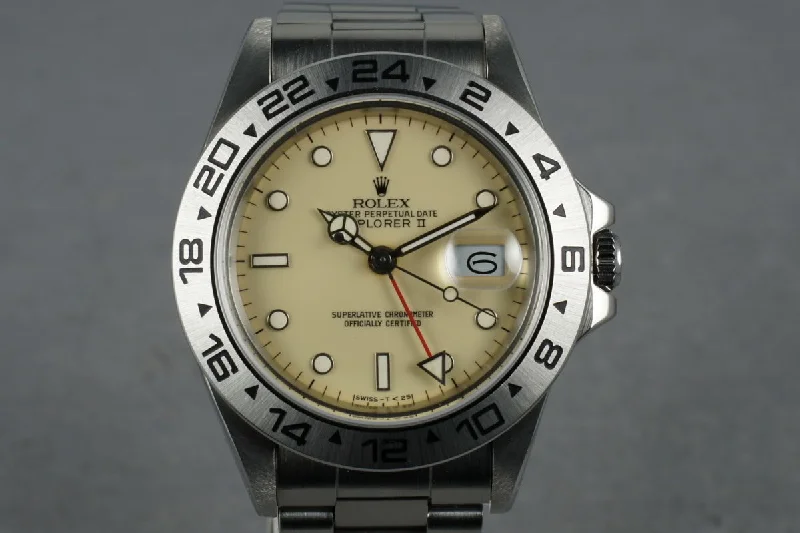 Rolex Datejust with classic stainless steel bracelet -1985 Rolex Explorer II  Ref. 16550 Cream Rail Dial with RSC Papers