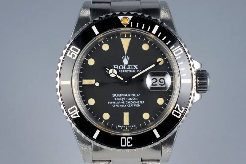 Rolex watches with rotating dive bezel -1981 Rolex Submariner 16800 Matte Dial