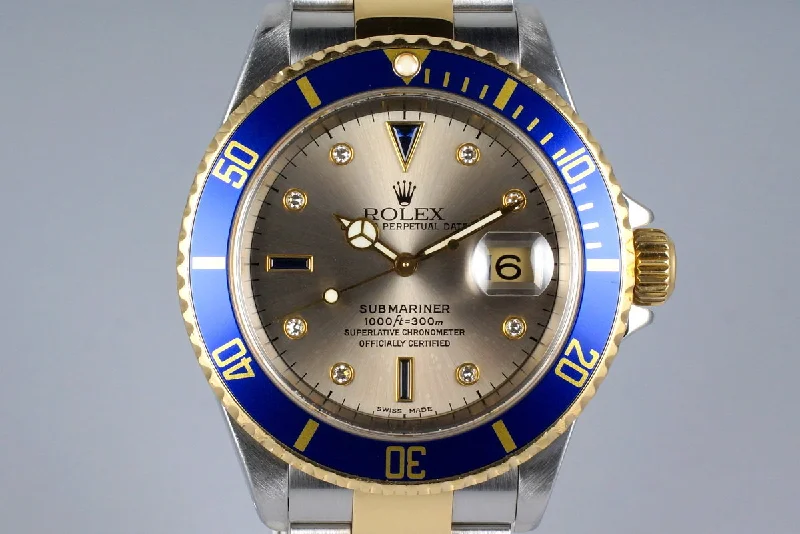 Rolex Milgauss with magnetic resistance -2002 Rolex Two Tone Submariner 16613 Silver Serti Dial