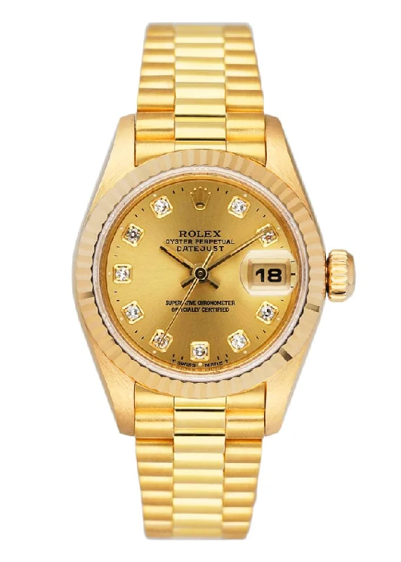 Rolex Yacht-Master with rubber strap -Rolex Datejust 69178 Diamond Dial Ladies Watch Box Papers