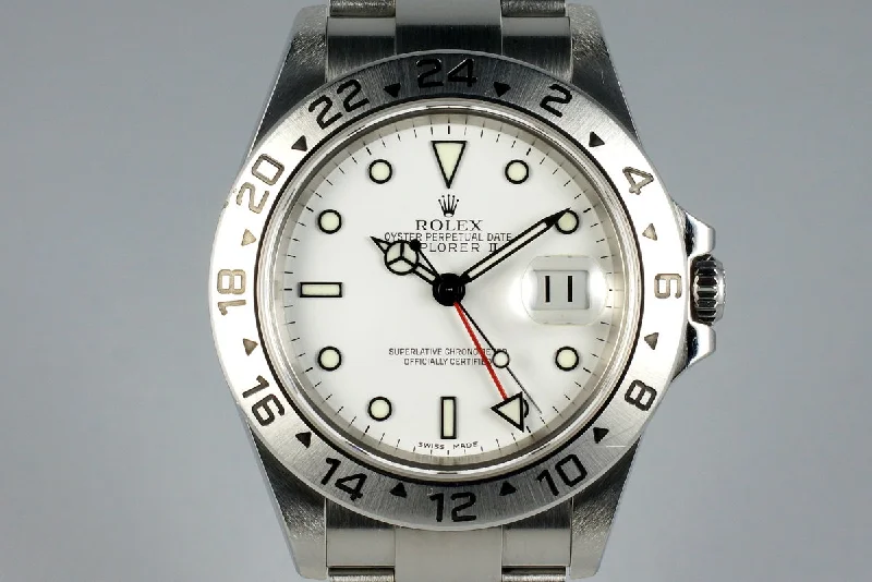 Rolex Day-Date 36mm with high-end materials -2005 Rolex Explorer II 16570 White Dial