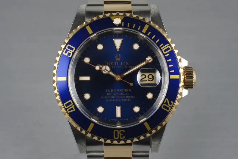 Rolex watches with dual time zone function -1994 Two Tone Submariner 16613