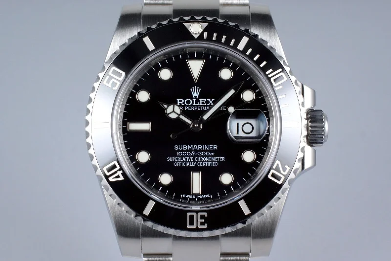 Rolex Oyster Perpetual with black dial -2016 Rolex Submariner 116610