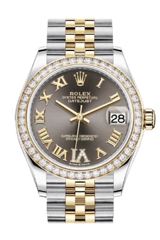 Rolex Explorer II white dial -Rolex Datejust 31 Dark Grey VI Diamonds Dial Diamond Bezel Yellow Gold Two Tone Jubilee Watch 278383RBR 278383