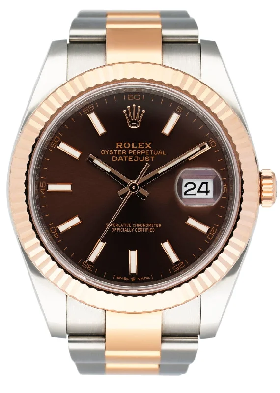 Rolex Yacht-Master with polished steel case -Rolex Datejust 41 126331 Chocolate Dial Mens Watch Box Papers