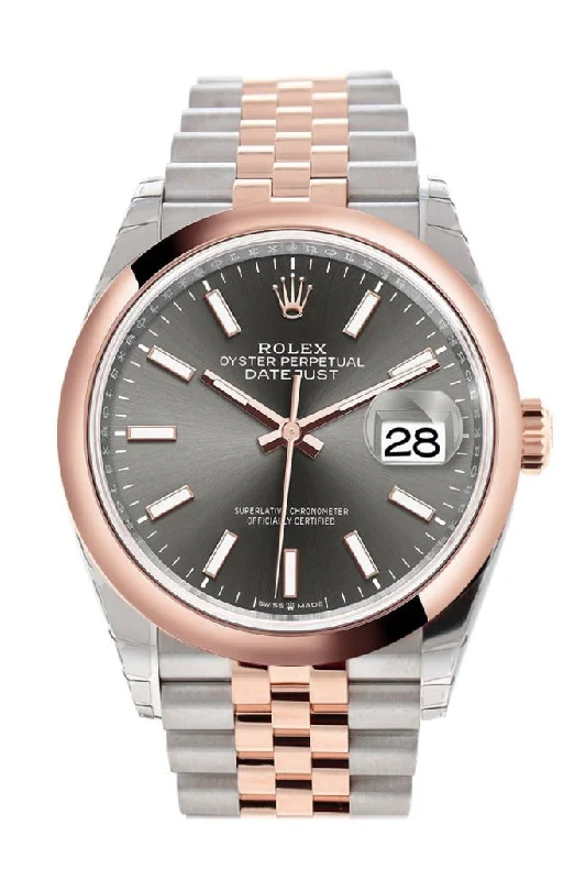 Rolex Sea-Dweller 50th Anniversary edition -Rolex Datejust 36 Dark rhodium Dial Dome Rose Gold Two Tone Jubilee Watch 126201 NP