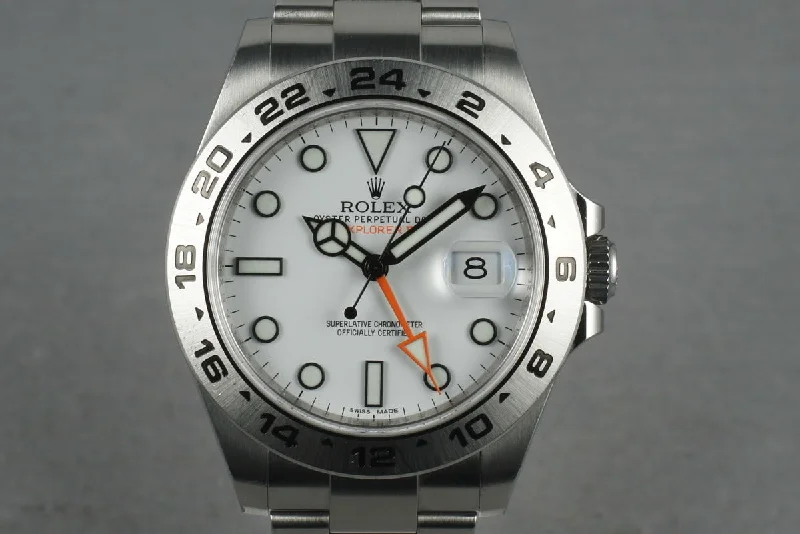 Rolex Milgauss with lightning bolt hand -2011 Rolex Explorer II 216570 White Dial with Box and Papers