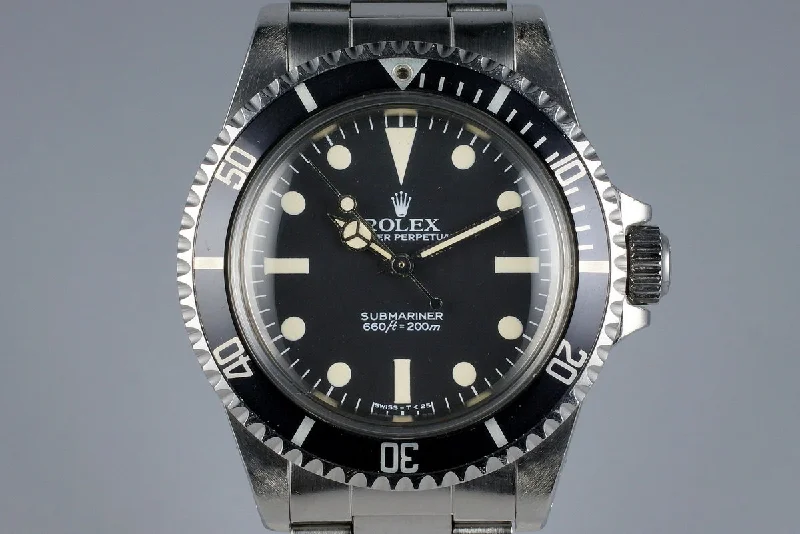 Rolex watches with sapphire crystal -1984 Rolex Submariner 5513 Mark V Maxi Dial UNPOLISHED