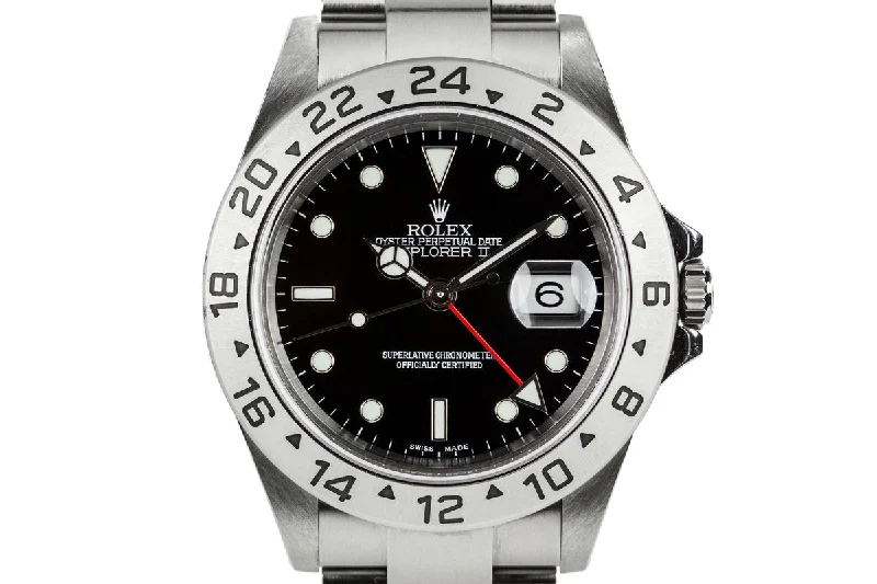 Rolex Pearlmaster diamond watches -2005 Rolex Explorer II 16570 Black Dial