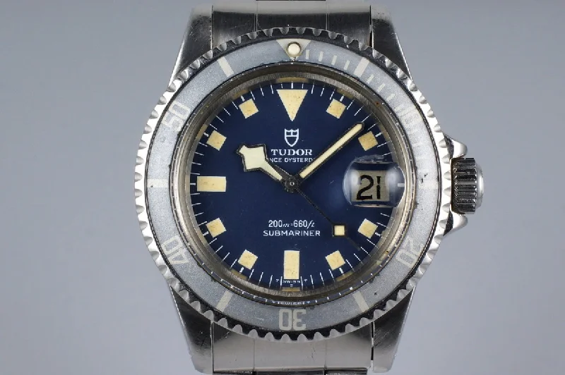 Rolex Submariner with rubber strap -1981 Tudor Submariner 94110 Blue Snowflake