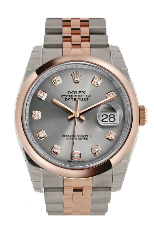 Rolex Day-Date with platinum features -Rolex Datejust 36 Steel set with diamonds Dial Steel and 18k Rose Gold Jubilee Watch 116201 Pre-owned