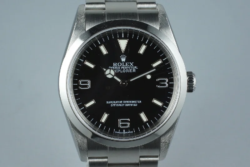 Rolex Oyster Perpetual blue dial models -2002 Rolex Explorer 114270 with Box and Papers