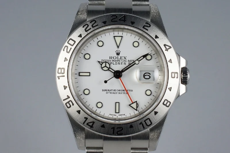 Rolex Day-Date 40mm with white gold case -2003 Rolex Explorer II 16570 White Dial