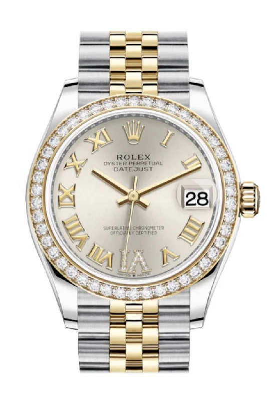 Rolex Datejust 41mm with jubilee bracelet -Rolex Datejust 31 Silver VI Diamonds Dial Diamond Bezel Yellow Gold Two Tone Jubilee Watch 278383RBR 278383