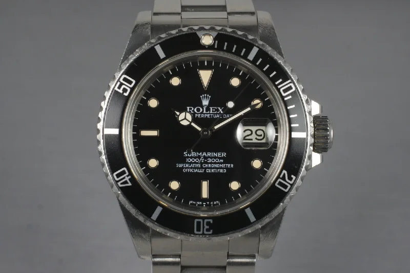 Rolex Explorer I with black bezel -1987 Rolex Submariner 16800 with Box and Papers