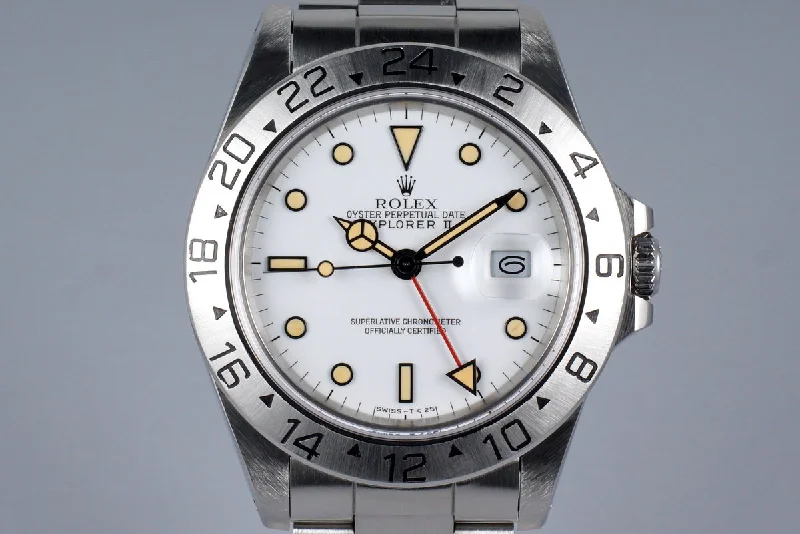 Rolex Submariner 40mm watch -1988 Rolex Explorer II 16570 White Dial