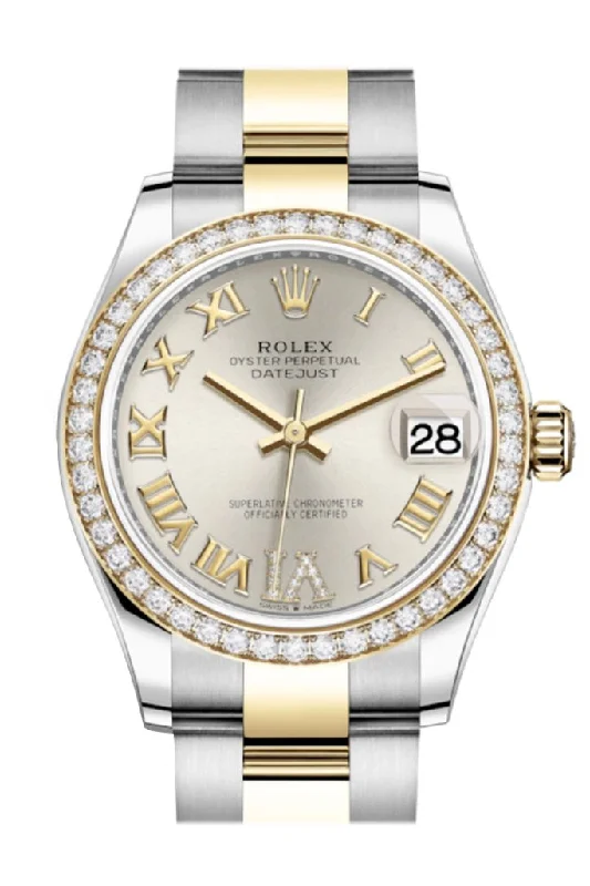 Rolex Sea-Dweller 43mm dive watch -Rolex Datejust 31 Silver VI Diamonds Dial Diamond Bezel Yellow Gold Two Tone Watch 278383RBR 278383