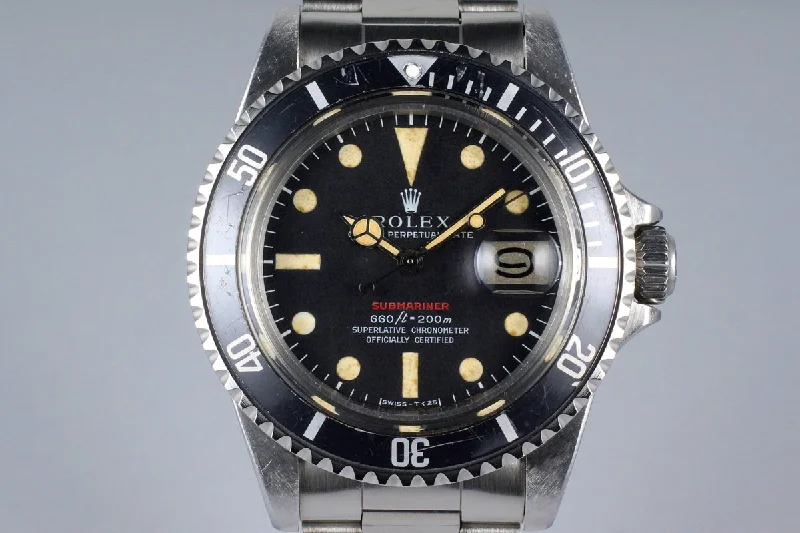 Rolex Submariner Date with gold accents -1970 Rolex Red Submariner 1680 Mark IV Dial