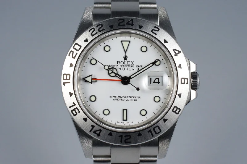 Rolex Submariner with high water resistance -2003 Rolex Explorer II 16570 White Dial with Box and Papers