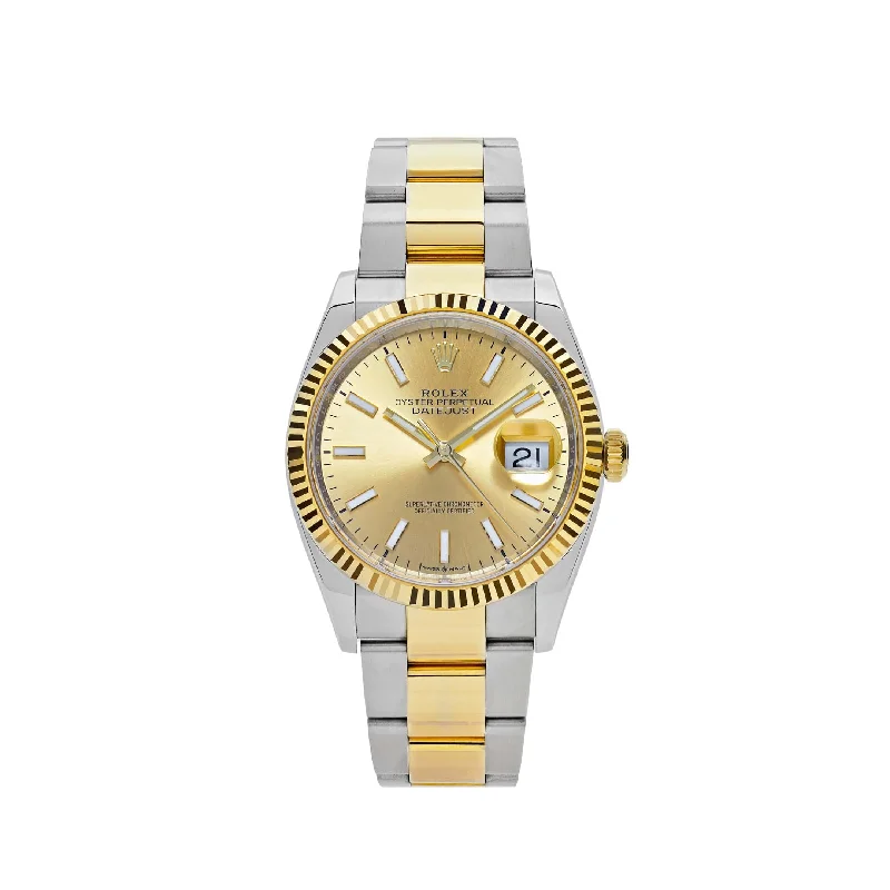 Rolex Submariner with polished finish -Rolex Datejust 126233 Two-Toned Yellow Gold Stainless Steel Champagne Dial (2023)