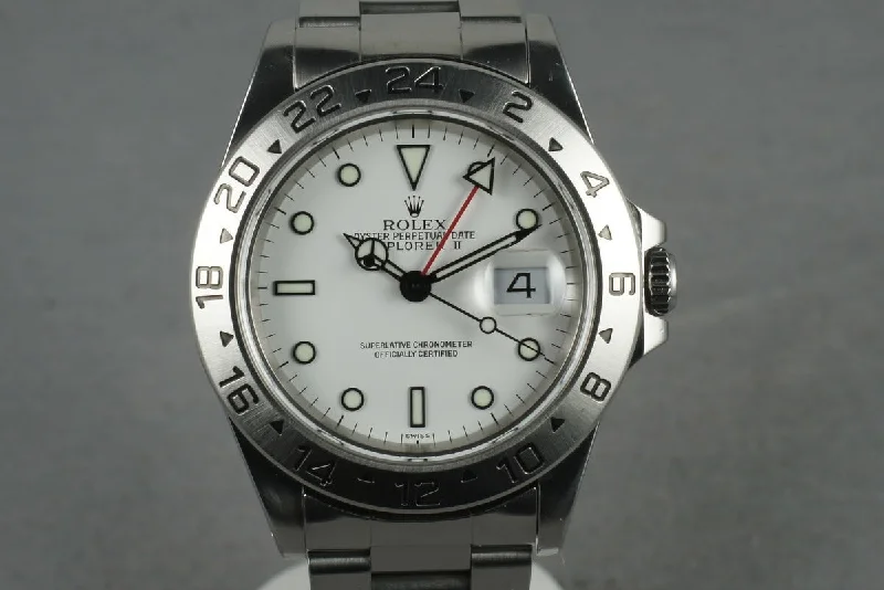 Rolex Deepsea 44mm with black bezel -1999 Rolex Explorer II 16570 White Dial