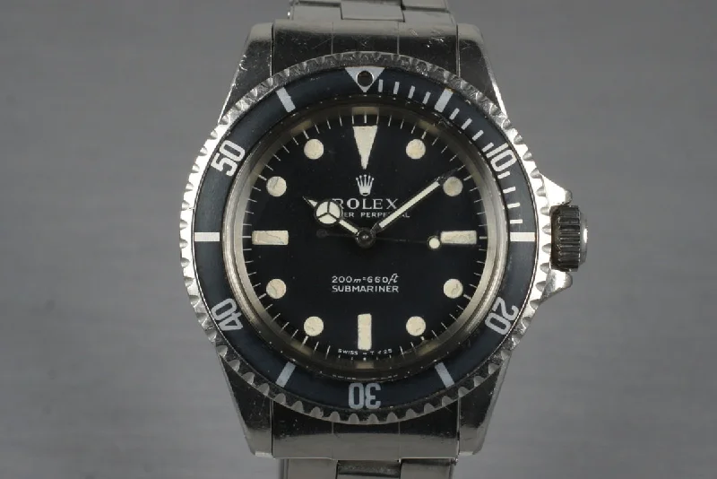 Rolex watches with 18k rose gold -1968 Rolex Submariner 5513 Meters First with Box and Receipt